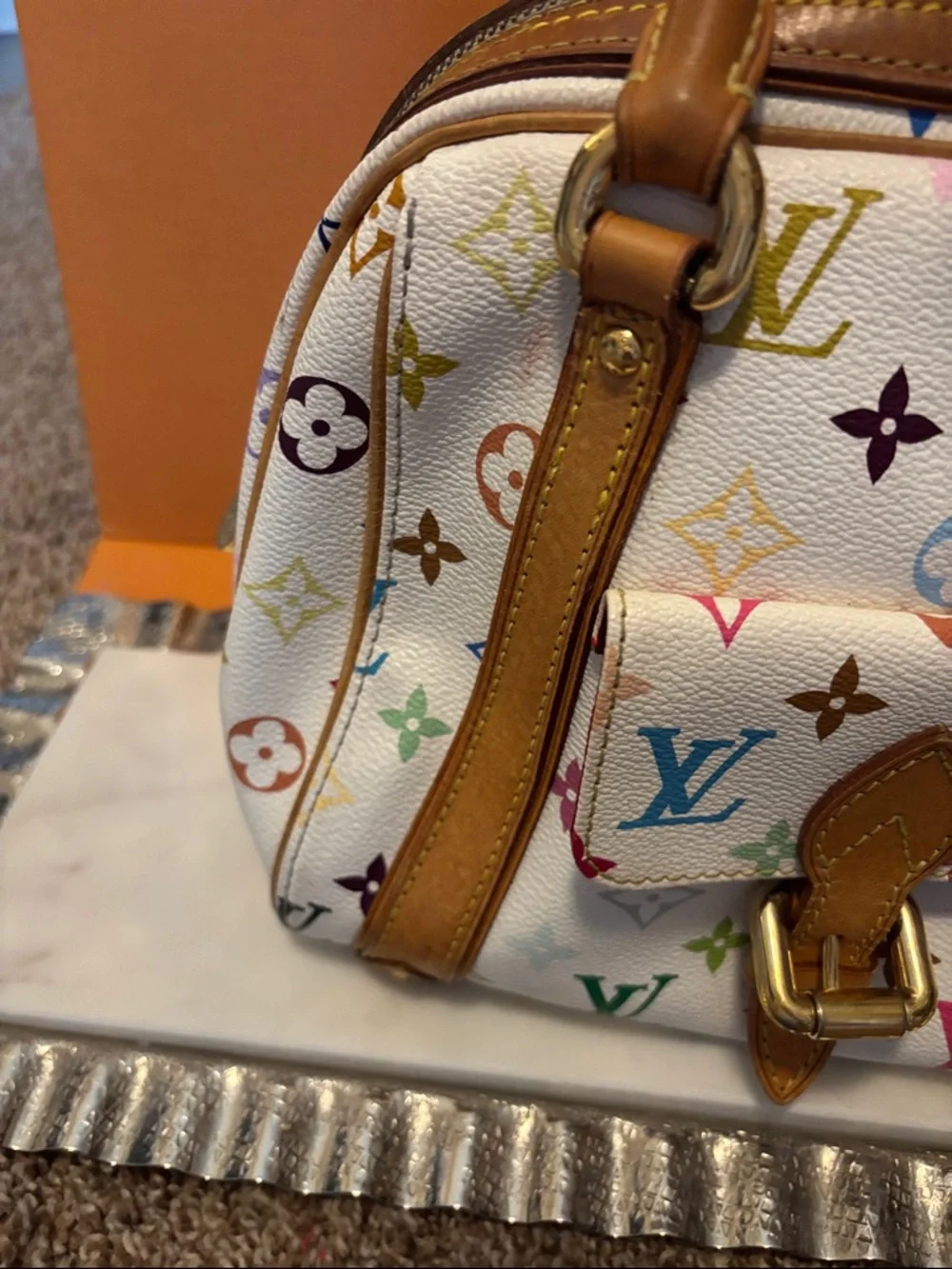 Louis Vuitton White Multicolor Monogram Priscilla Murakami purse bag - Picture 5 of 16